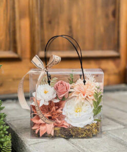 Hộp hoa sáp lụa mix sáp